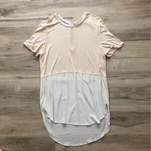 Wilfred Cream High Low Short Sleeve Tee w Silk